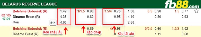 fb88-kèo chấp Belshina Babruisk Reserve vs Dinamo Brest Reserves