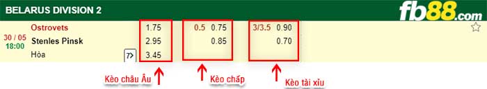 fb88-kèo chấp FC Ostrovets vs Stenles Pinsk