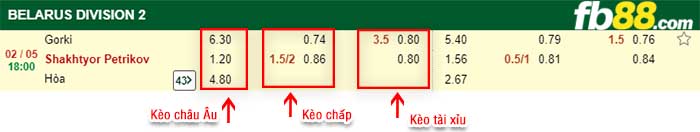 fb88-kèo chấp Gorki vs Shakhter Soligorsk II
