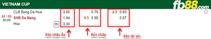 fb88-kèo chấp Hue vs SHB Da Nang