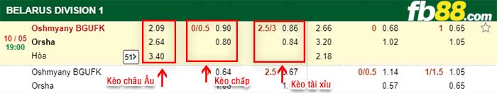 fb88-kèo chấp Oshmyany FK vs FK Orsha