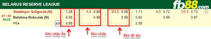 fb88-kèo chấp Shakhter Soligorsk Reserves vs Belshina Babruisk Reserve