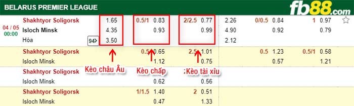 fb88-kèo chấp Shakhtyor Soligorsk vs Isloch Minsk