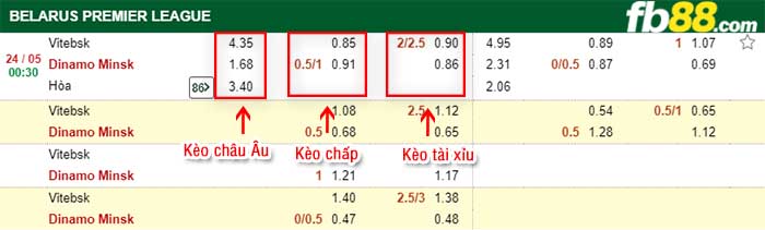 fb88-kèo chấp Vitebsk vs Dinamo Minsk