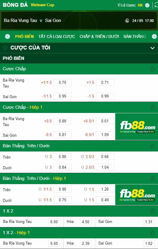 fb88-kèo nhà cái Ba Ria Vung Tau vs Sai Gon