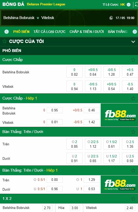 fb88-kèo nhà cái FC Belshina Babruisk vs FK Vitebsk