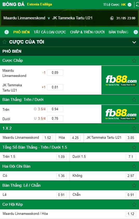 fb88-kèo nhà cái FC Maardu vs Tartu JK Maag Tammeka B