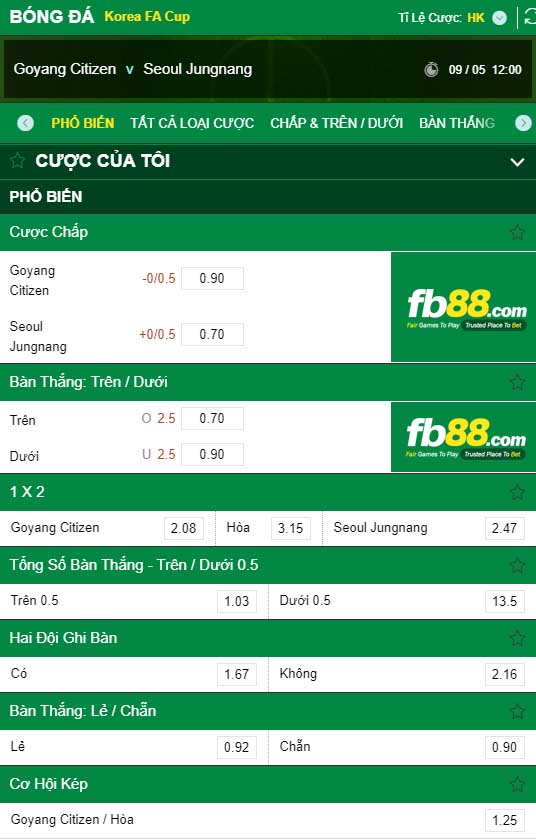 fb88-kèo nhà cái Goyang FC vs Jungnang Chorus Mustang FC