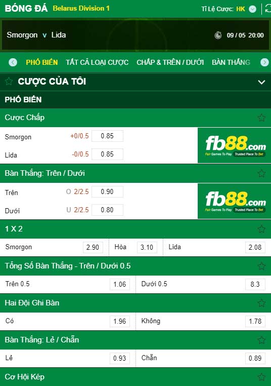 fb88-kèo nhà cái Smorgon FC vs FK Lida