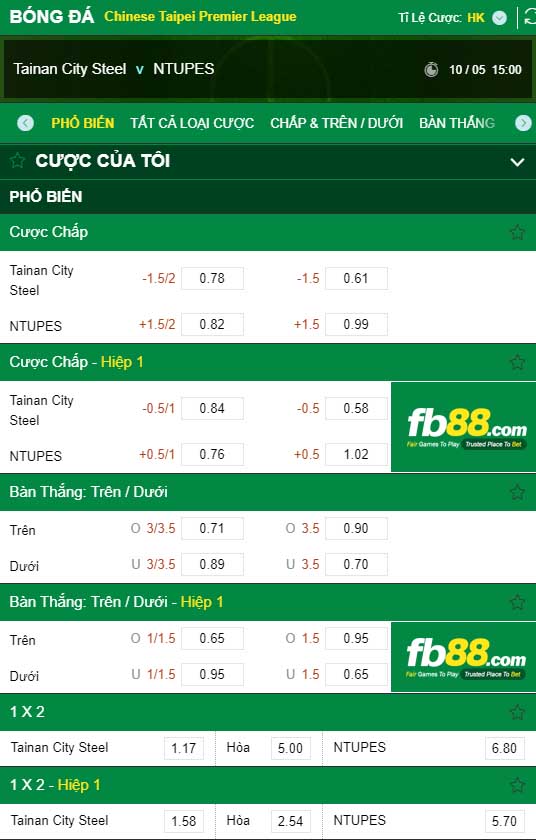 fb88-kèo nhà cái Tainan City Steel vs NTUPES