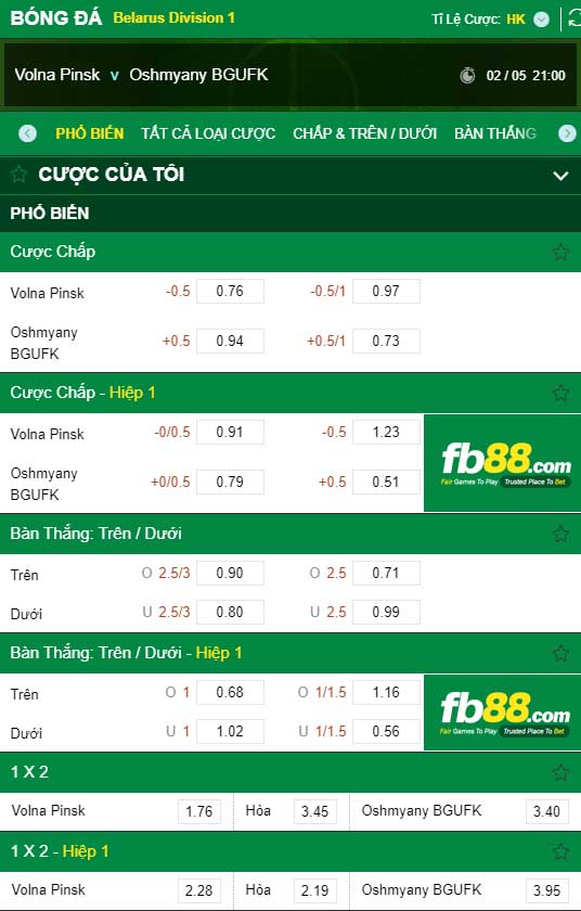 fb88-kèo nhà cái Volna Pinsk vs Oshmyany FK