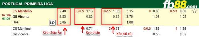 fb88-kèo chấp Maritimo vs Gil Vicente