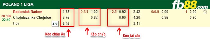 fb88-kèo chấp Radomiak Radom vs Chojniczanka Chojnice