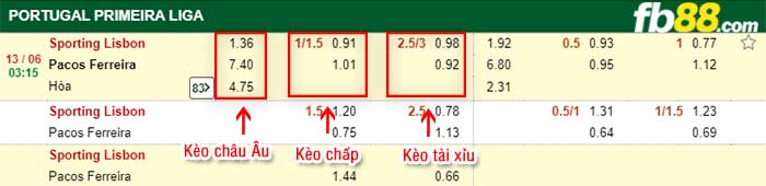 fb88-kèo chấp Sporting Lisbon vs Pacos de Ferreira