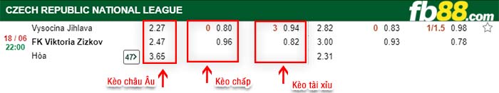 fb88-kèo chấp Vysocina jihlava vs Viktoria Zizkov