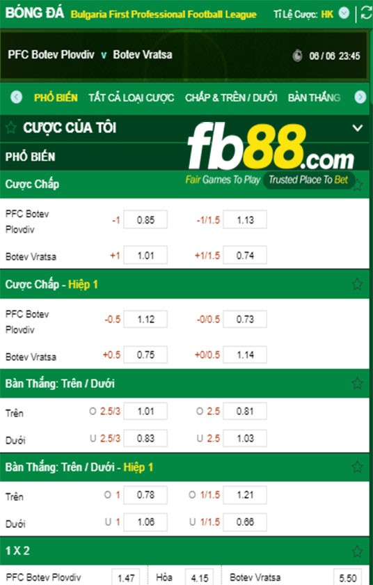 fb88-keo-nha-cai-Botev-Plovdiv-vs-Botev-Vratsa