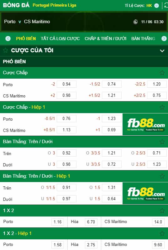 fb88-kèo nhà cái FC Porto vs Maritimo