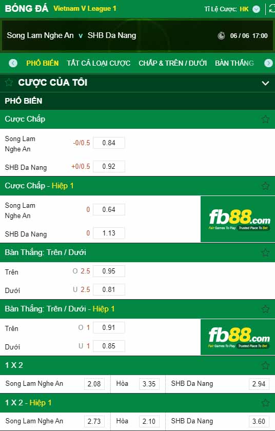 fb88-kèo nhà cái Song Lam Nghe An vs SHB Da Nang