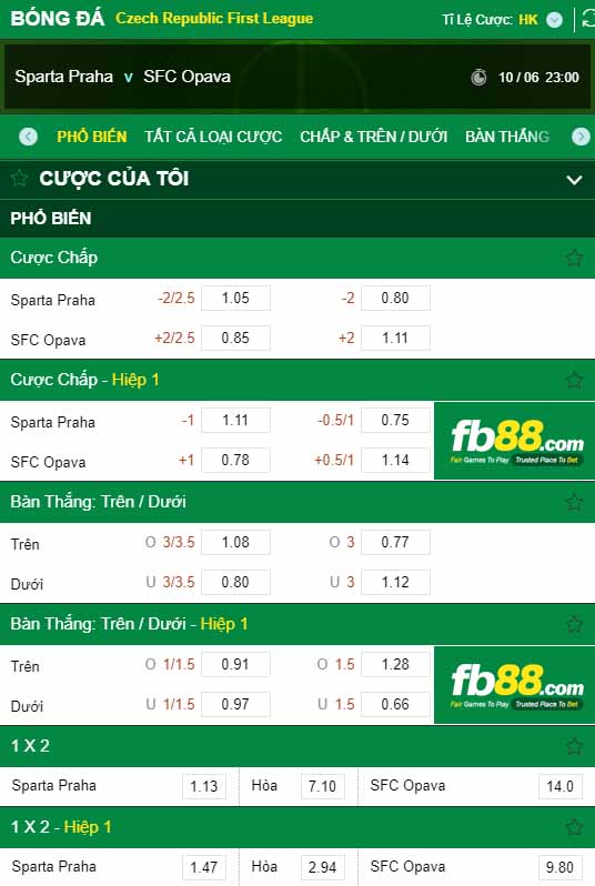 fb88-kèo nhà cái Sparta Praha vs Opava