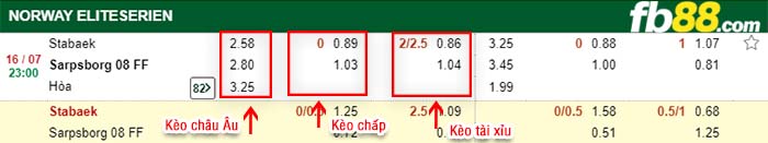 fb88-kèo chấp Stabaek vs Sarpsborg