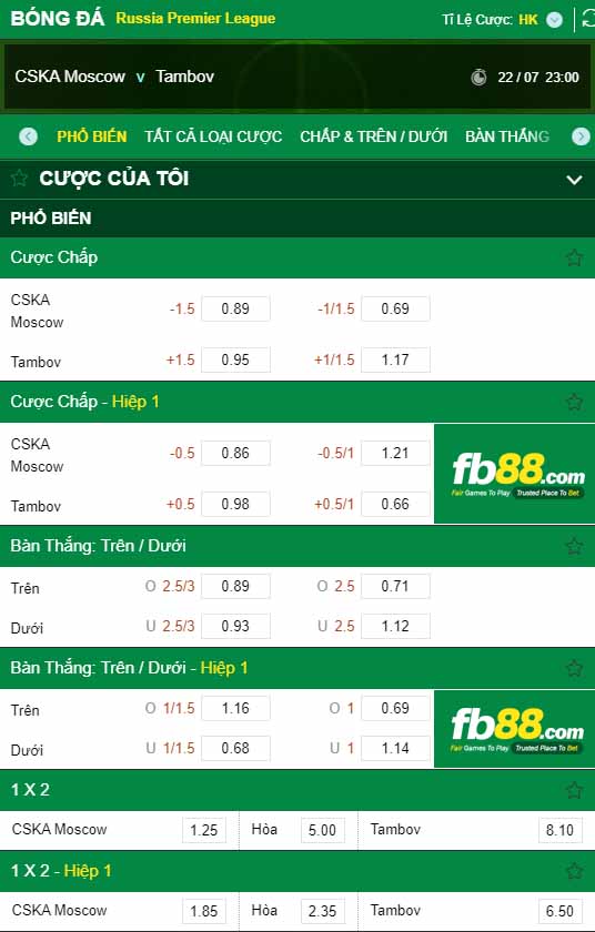 fb88-kèo nhà cái CSKA Moscow vs Spartak Tambov