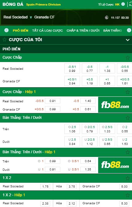 fb88-kèo nhà cái Real Sociedad vs Granada CF