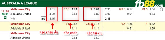 fb88-kèo chấp Melbourne vs Adelaide United