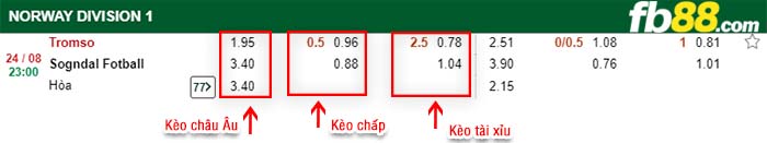 fb88-kèo chấp Tromso IL vs Sogndal