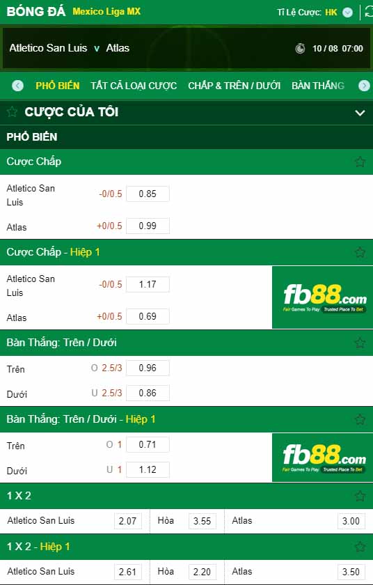 fb88-kèo nhà cái Atletico San Luis vs Atlas