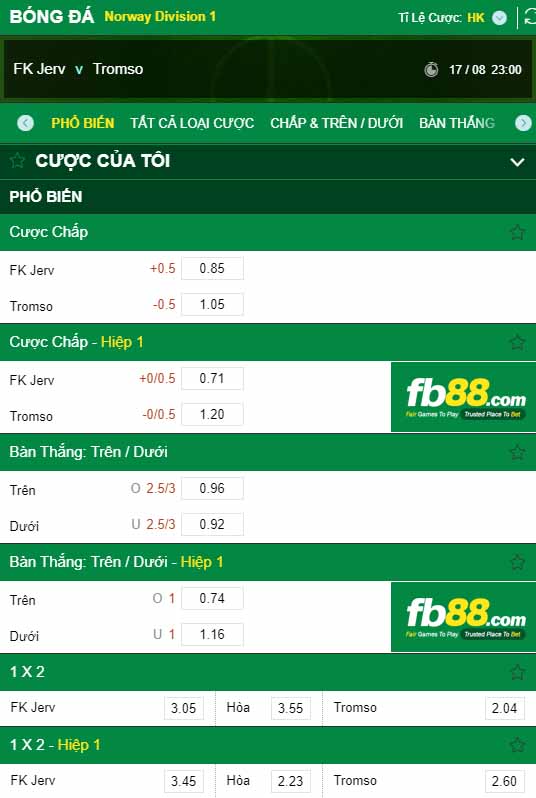 fb88-kèo nhà cái Jerv vs Tromso IL