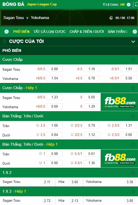 fb88-kèo nhà cái Sagan Tosu vs Yokohama