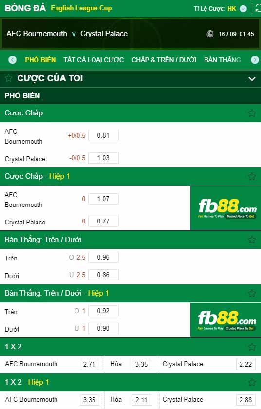 fb88-kèo nhà cái Bournemouth AFC vs Crystal Palace