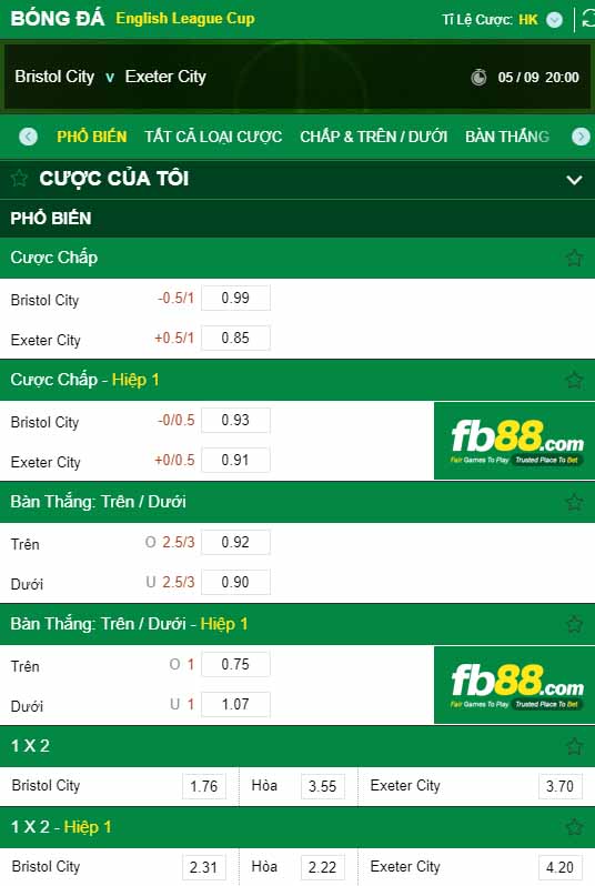 fb88-kèo nhà cái Bristol City vs Exeter City