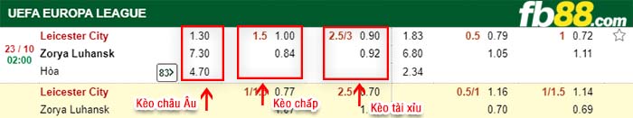 fb88-kèo chấp Leicester City vs Zorya