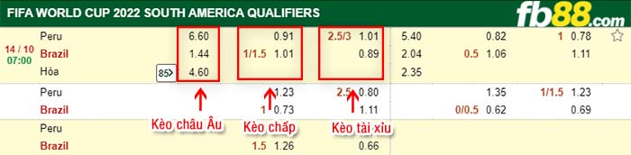 fb88-kèo chấp Peru vs Brazil