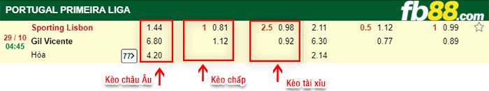 fb88-kèo chấp Sporting Lisbon vs Gil Vicente