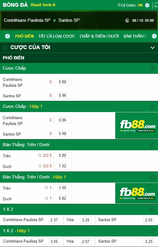 fb88-kèo nhà cái Corinthians Paulista vs Santos