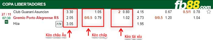 fb88-kèo chấp Guarani CA vs Gremio