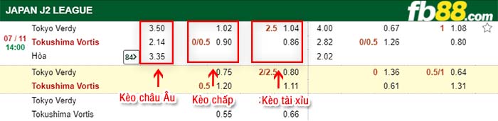 fb88-kèo chấp Tokyo Verdy vs Tokushima Vortis