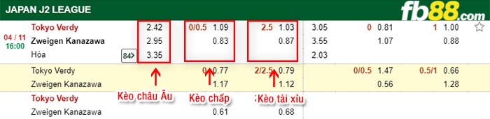 fb88-kèo chấp Tokyo Verdy vs Zweigen Kanazawa