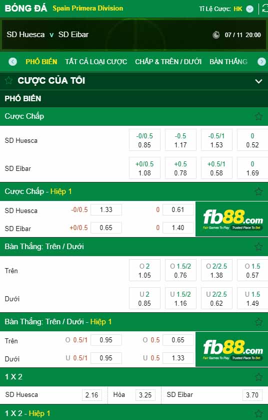 fb88-kèo nhà cái SD Huesca vs Eibar