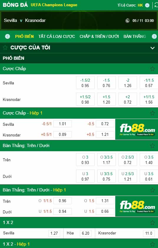 fb88-kèo nhà cái Sevilla vs FC Krasnodar
