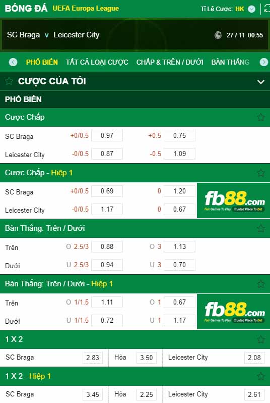 fb88-kèo nhà cái Sporting Braga vs Leicester City
