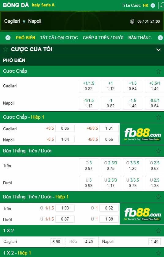 fb88-kèo nhà cái Cagliari vs Napoli