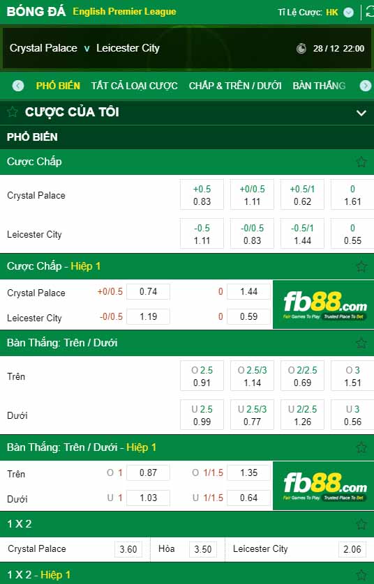 fb88-kèo nhà cái Crystal Palace vs Leicester