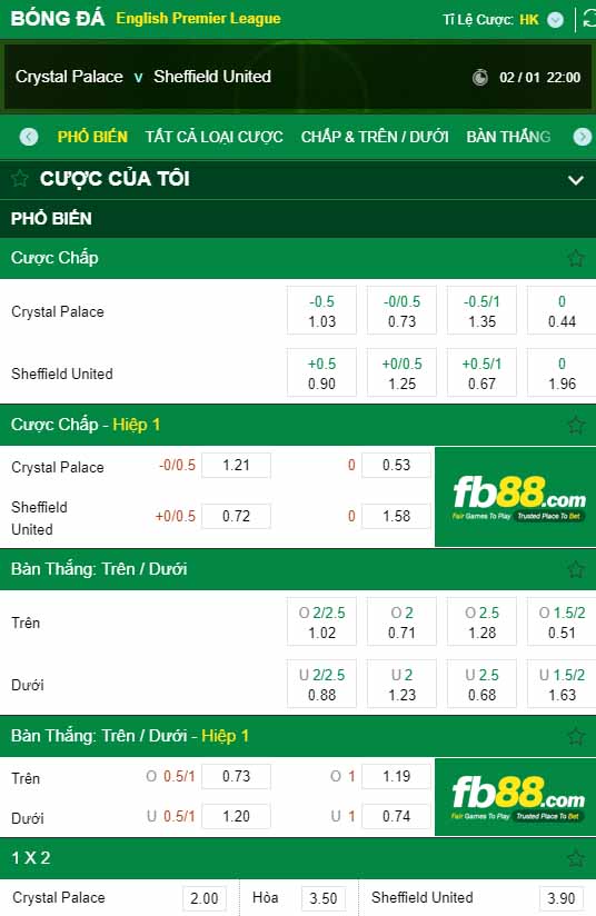 fb88-kèo nhà cái Crystal Palace vs Sheffield United