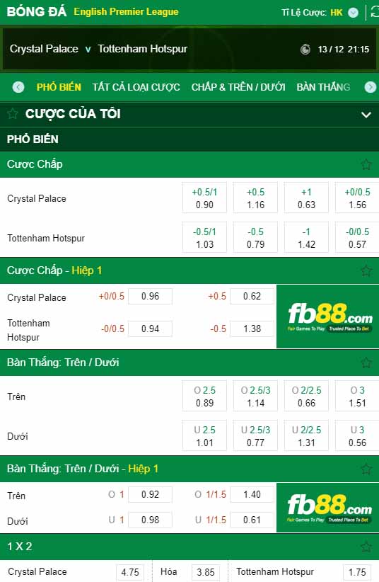 fb88-kèo nhà cái Crystal Palace vs Tottenham
