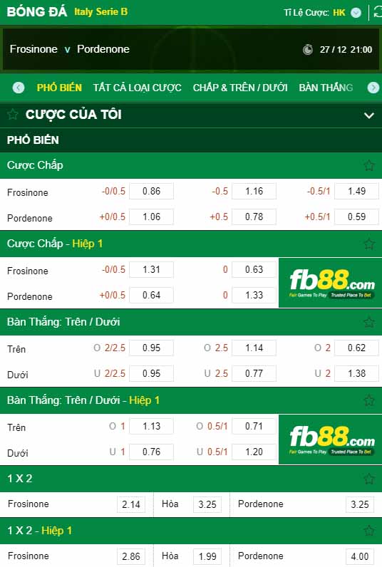 fb88-kèo nhà cái Frosinone vs Pordenone Calcio SSD