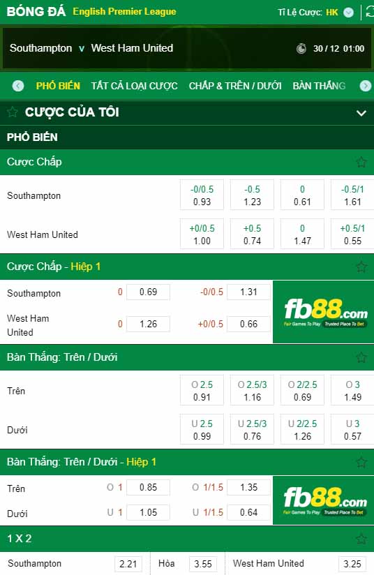 fb88-kèo nhà cái Southampton vs West Ham United