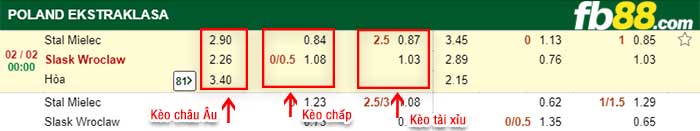 fb88-kèo chấp Stal Mielec vs Slask Wroclaw